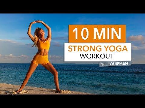 10 MIN STRONG YOGA WORKOUT - flowy stretching & yoga inspired exercises