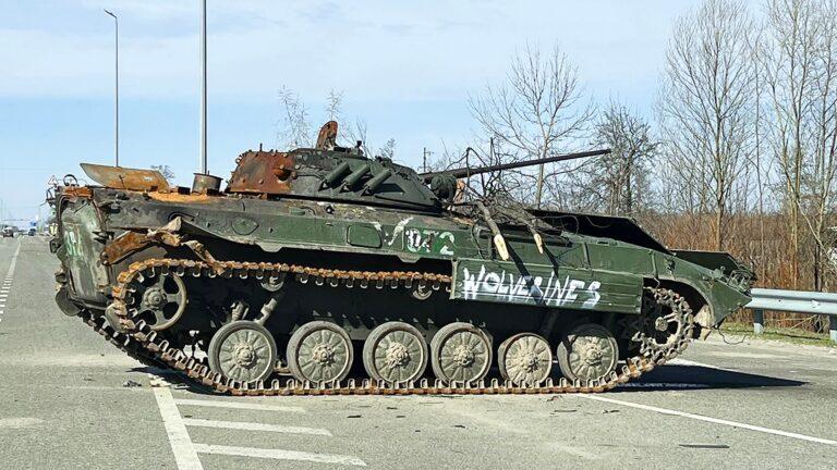 Destroyed Armored Vehicle In Ukraine Gets The "Wolverines!" From 'Red Dawn' Treatment