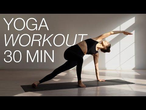 Yoga Workout | 30 Min Ganzkörper Power Yoga Flow | Fokus: Bauch, Beine, Hüfte/ Po