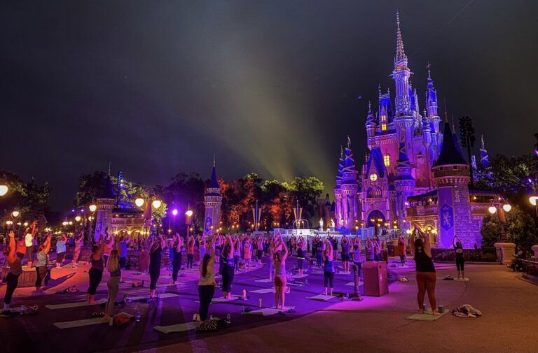 Disney World Cast Members Share Sunrise Yoga Photos From Magic Kingdom
