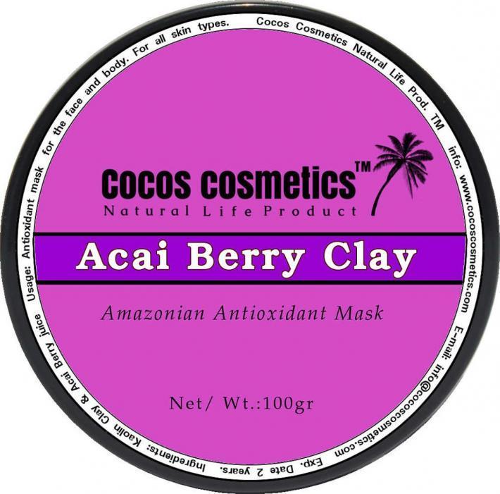 Acai berry Antioxidant mask by Cocos Cosmetics Acai Clay detox mask  Anti aging mask  Clay facial mask  Organic Acai Berry Mask for face on Handmade Artists' Shop