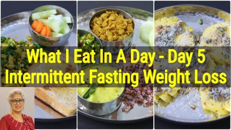 What I Eat In A Day For Weight Loss - Diet Plan To Lose Weight Fast - Intermittent Fasting - Day 5