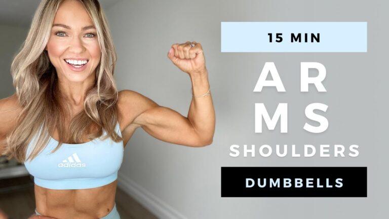15 Min DUMBBELL ARMS & SHOULDER WORKOUT at Home | No Repeat