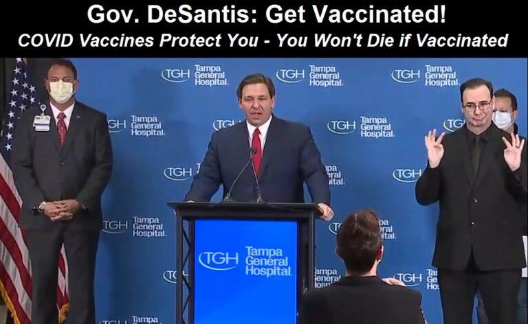 Florida Governor DeSantis on COVID “Vaccines” – Savior or Murderer? 19,000% Increase in Senior Deaths After COVID Shots