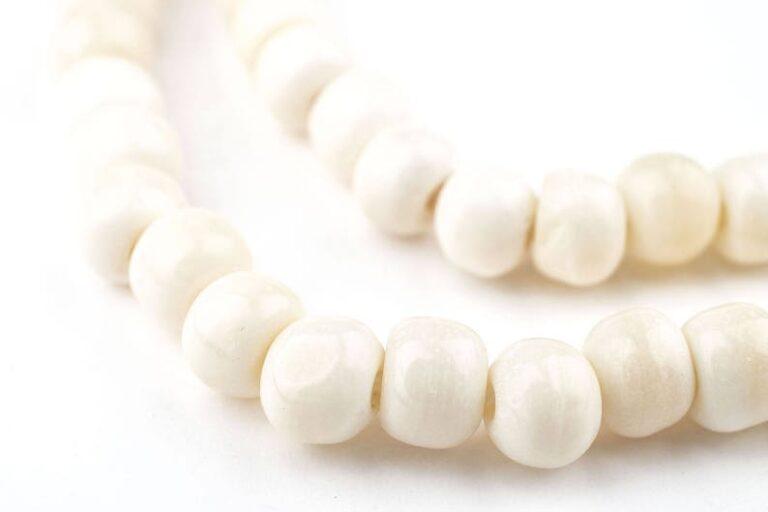 108 White Bone Mala Beads: 8mm Mala Necklace Yoga Meditation » Petagadget