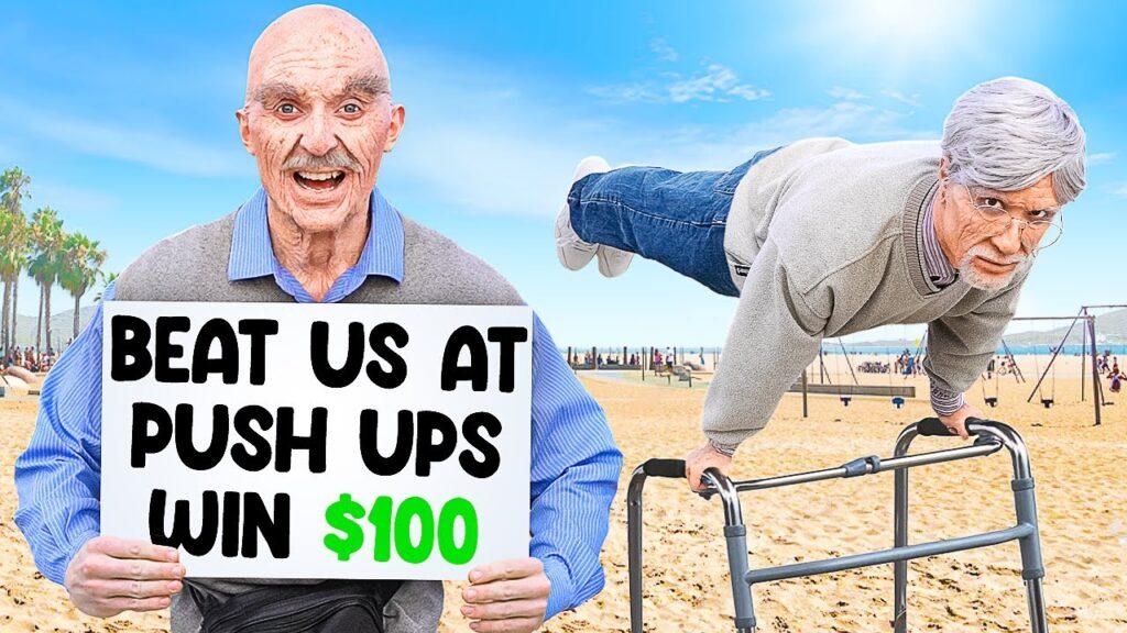 Grandpas Challenge Bodybuilders at Muscle Beach Ft. Heria & Midtbo