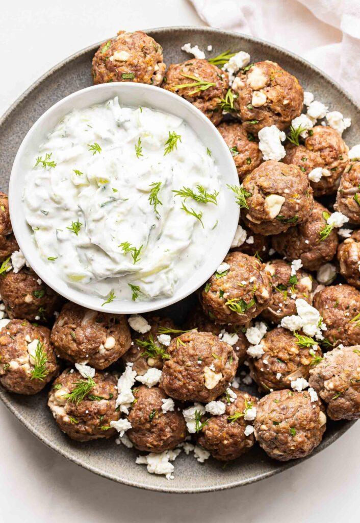 Greek Meatballs with Tzatziki Sauce