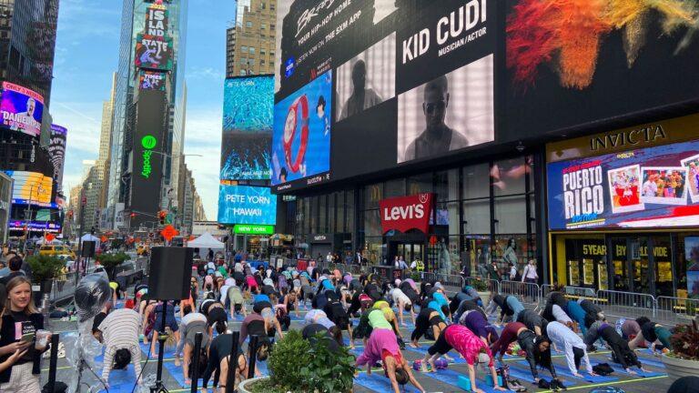 Practice With Us: Solstice in Times Square Yoga - Yoga Journal