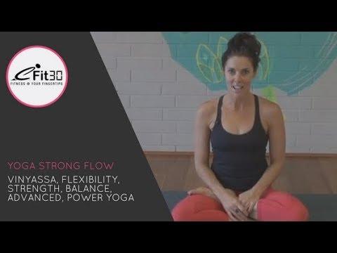 Yoga Vinyasa Strong Flow, Flexibility, Strength, Balance, Advanced, Power Yoga 45 Mins