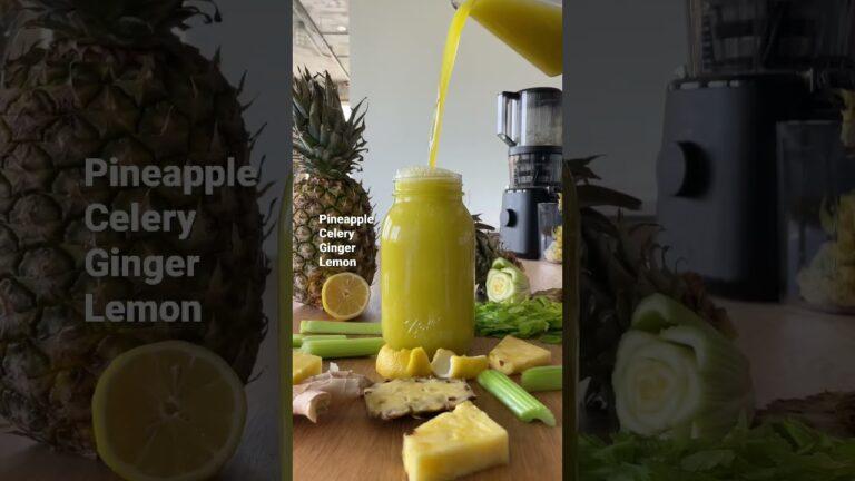 Pineapple celery ginger lemon juice recipe #juicing #juicingrecipes