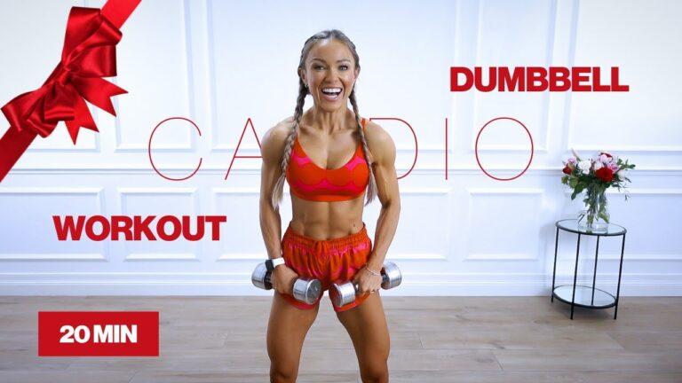 20 Minute SWEATY Dumbbell Cardio Workout - Full Body at Home