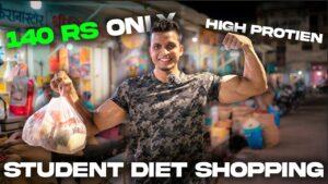 LOW BUDGET BODYBUILDING GROCERY SHOPPING FOR STUDENTS | 140Rs. per Day💪🏻
