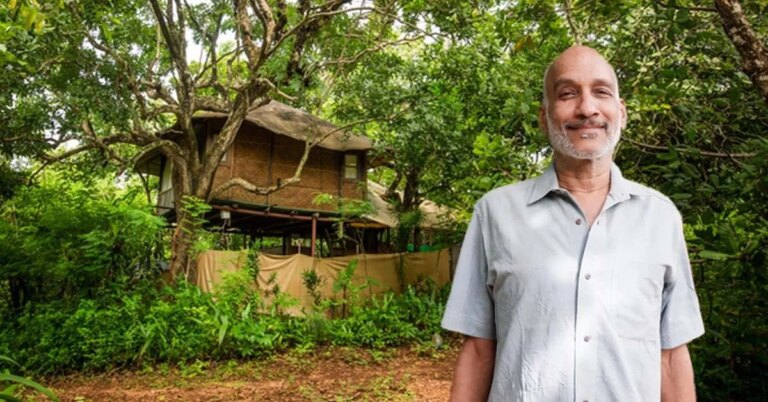 65-YO's Eco-Village in Goa's Jungles Has Hand-Crafted Tree Houses & Organic Food