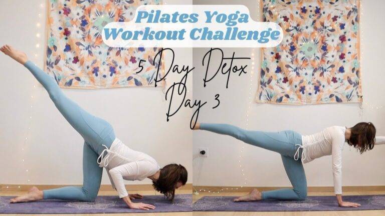 5 DAY DETOX Pilates Yoga Workout Challenge: Day 3 full body alignment, posture + spine health