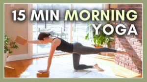 15 min Morning Power Yoga Flow - Yoga with Blocks