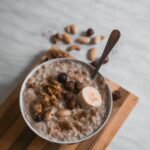 Bowl of oatmeal, a natural source of gel-forming beta-glucan fiber