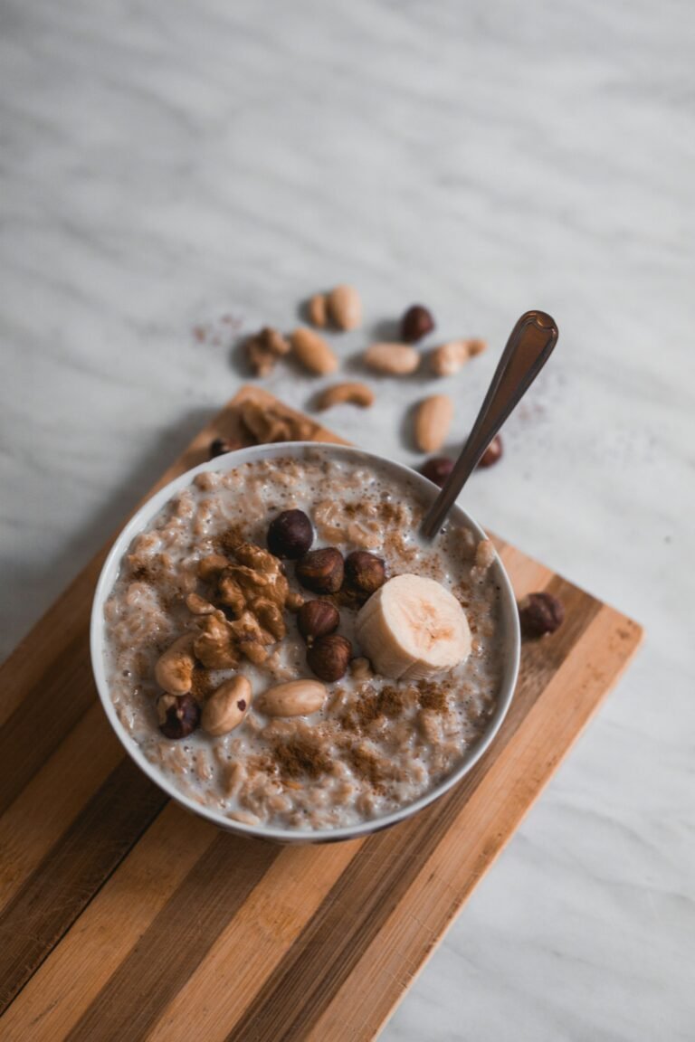 Bowl of oatmeal, a natural source of gel-forming beta-glucan fiber